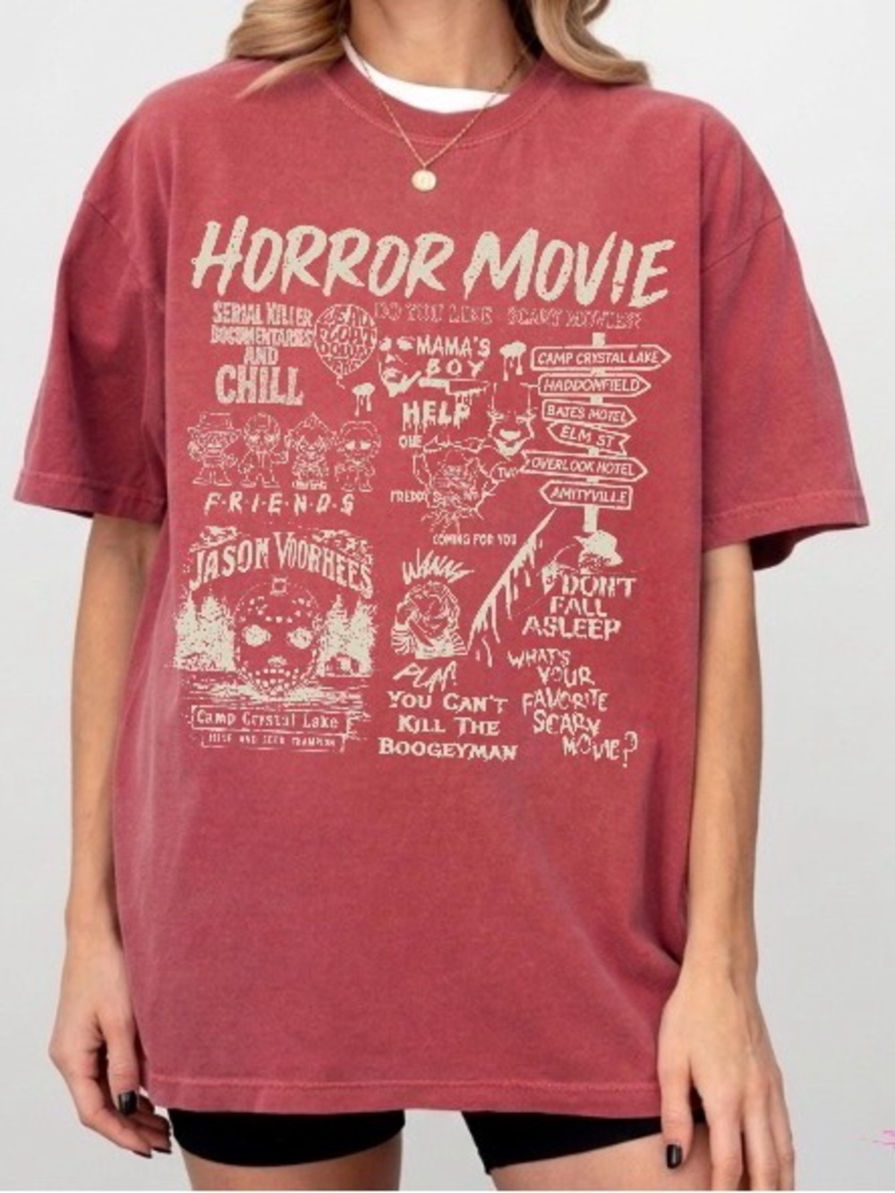 Horror Movie Comfort Color T-Shirt, Halloween Spooky Seasonal Graphic Tee